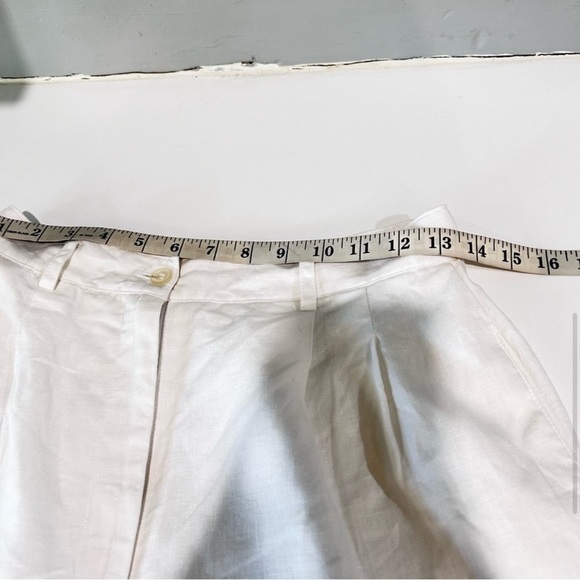 Vintage Amanda Smith Pure Linen white high rise pants size:10 - Picture 6 of 15